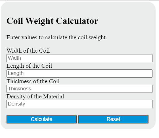 coil weight calculator
