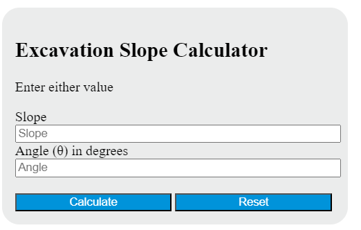 excavation slope calculator