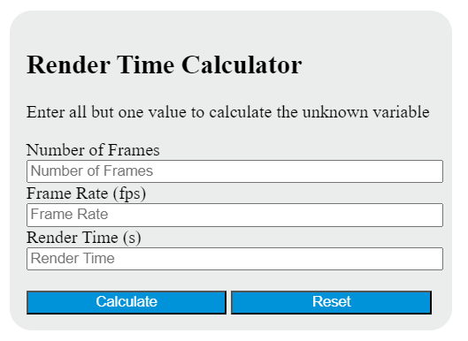 render time calculator