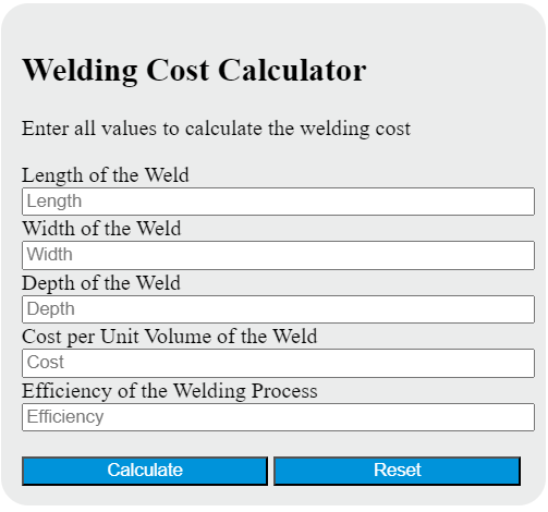 welding cost calculator