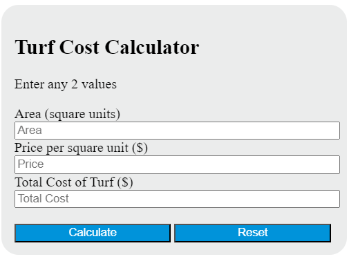 turf cost calculator