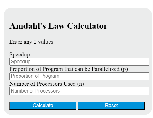 Amdahl's Law Calculator