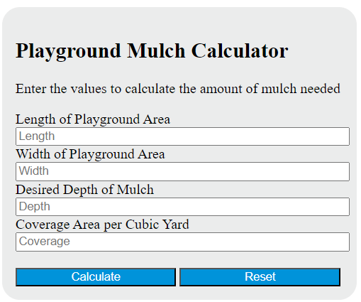 playground mulch calculator