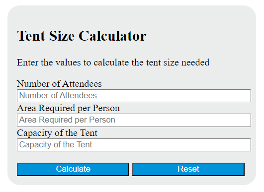 tent size calculator