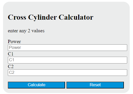 cross cylinder calculator