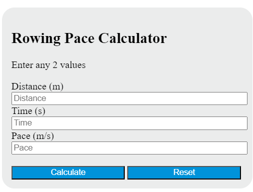 rowing pace calculator