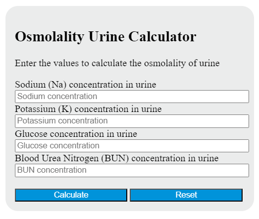 osmolality urine calculator