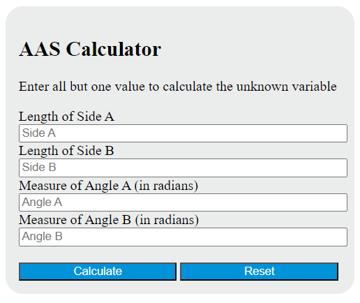 aas angle angle side calculator