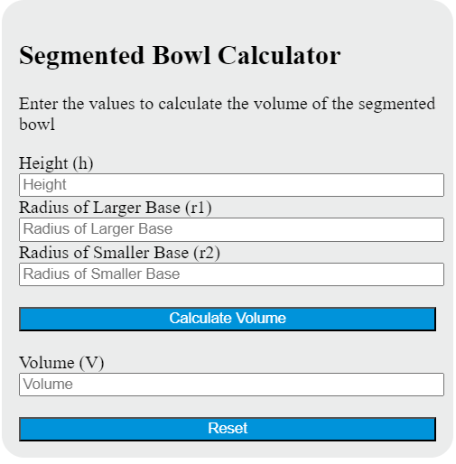 segmented bowl calculator