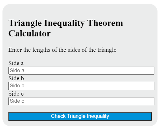triangle inequality theorem calculator