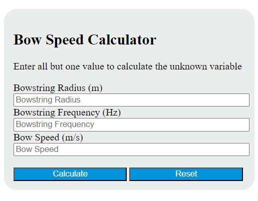 bow speed calculator