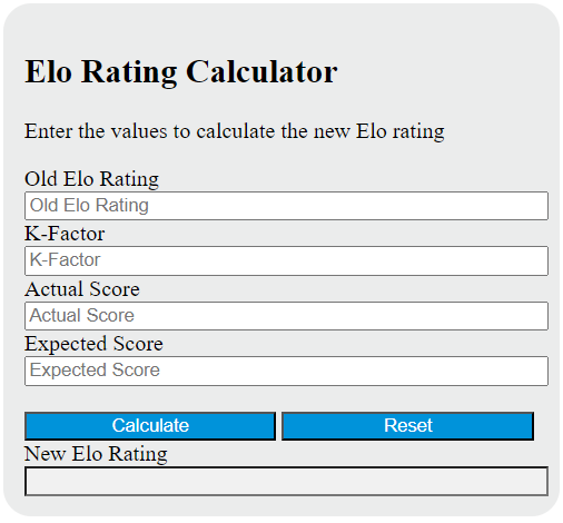 elo rating calculator