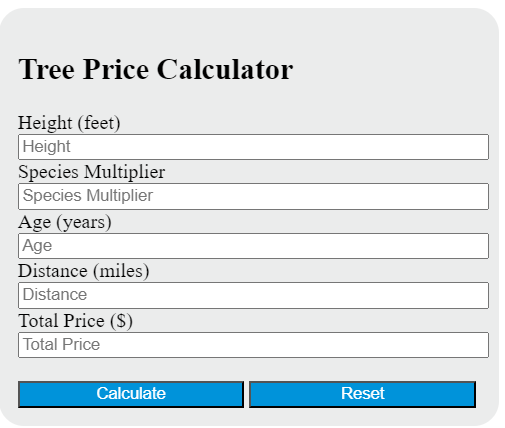 tree price calculator
