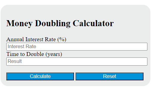 money doubling time calculator