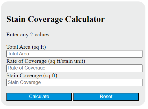 stain coverage calculator