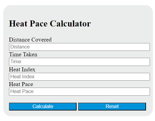 heat pace calculator