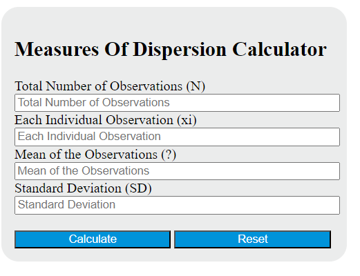 measures of dispersion calculator