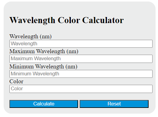 wavelength color calculator