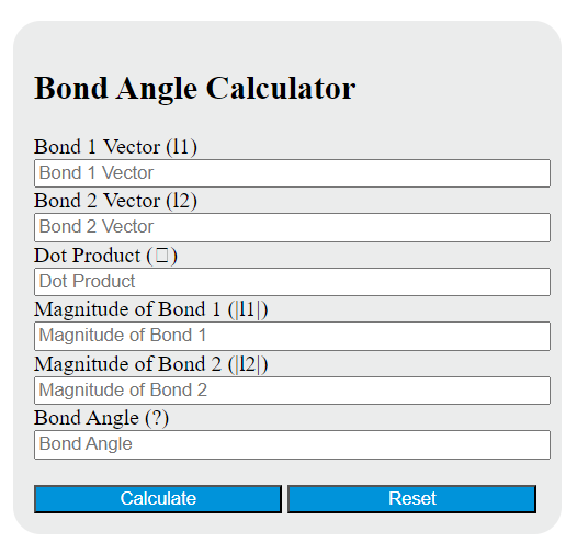 bond angle calculator