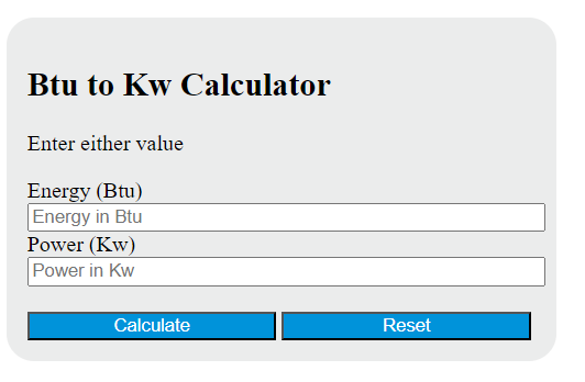 btu to kw calculator