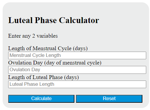 luteal phase calculator