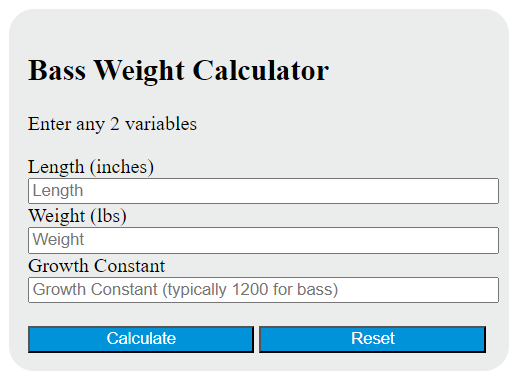 bass weight calculator