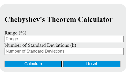 chebyshev's theorem calculator