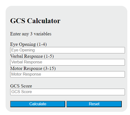 gcs calculator