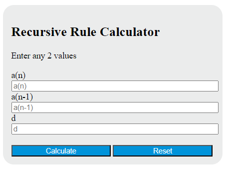 recursive rule calculator