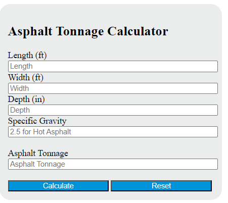 asphalt tonnage calculator
