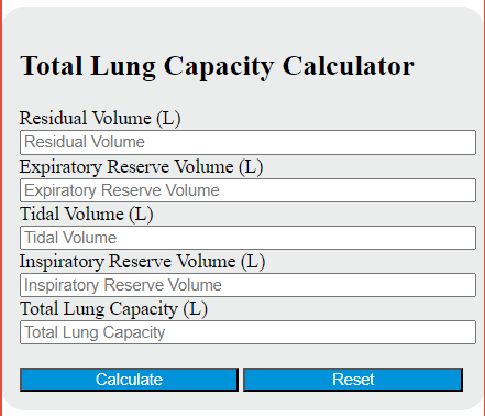 total lung capacity calculator