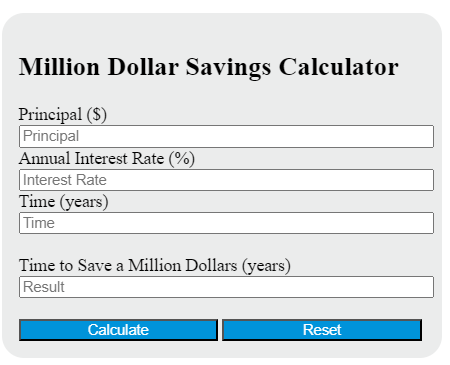 million dollar savings calculator