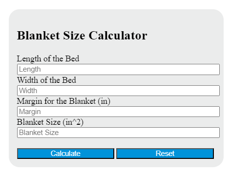 blanket size calculator