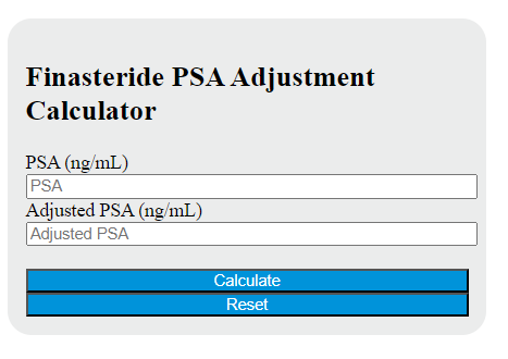 finasteride psa adjustment calculator