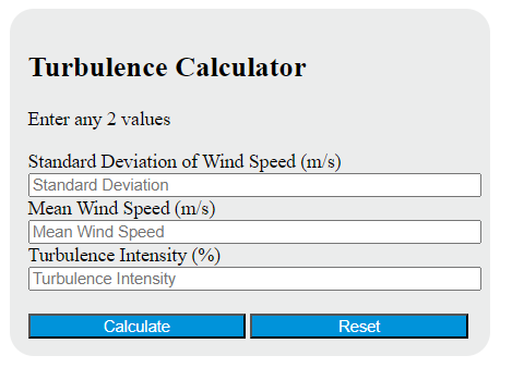 turbulence calculator
