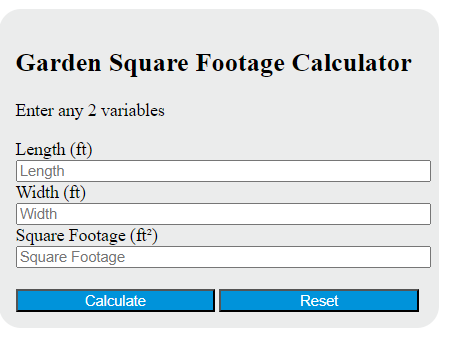 garden square footage calculator