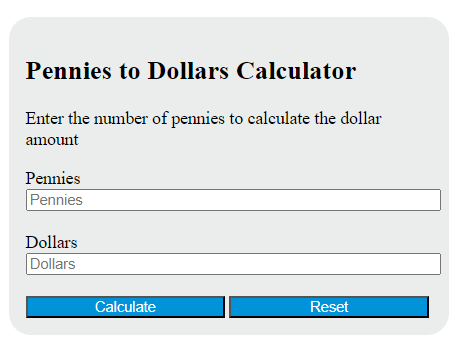 pennies to dollars calculator