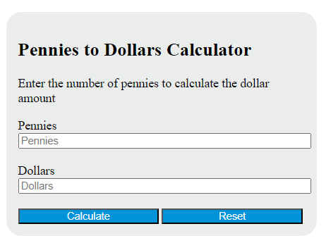 Pennies To Dollars Calculator - Calculator Academy
