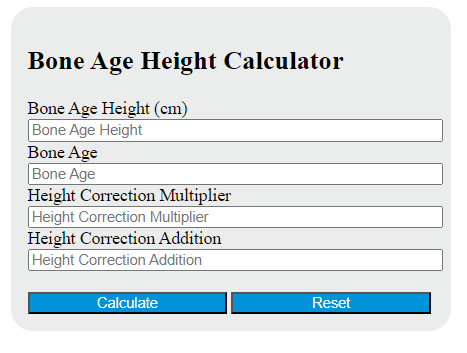 bone age height calculator