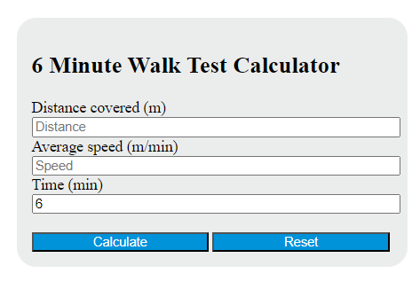 6 minute walk test calculator