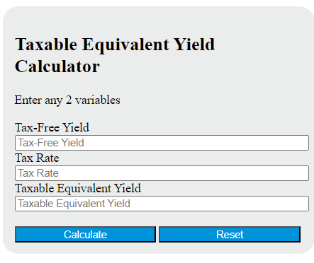 taxable equivalent yield calculator
