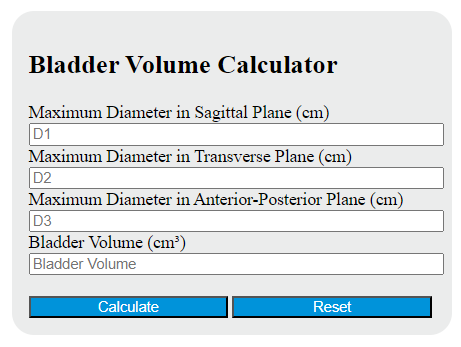 bladder volume calculator