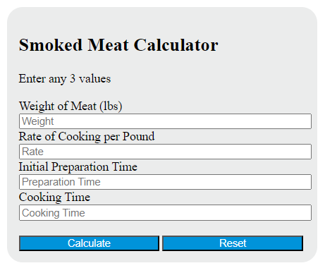 smoked meat calculator