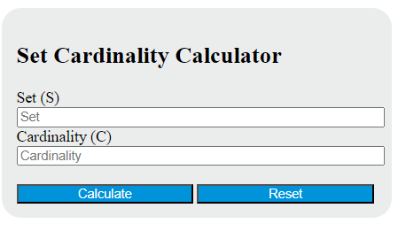 set cardinality calculator