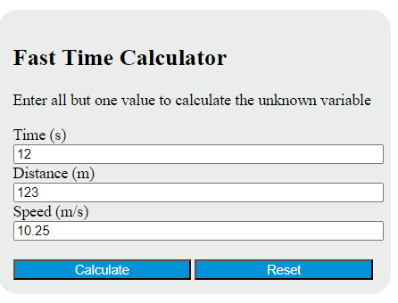fast time calculator