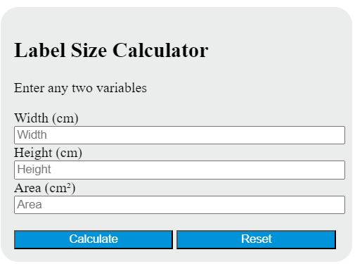 label size calculator