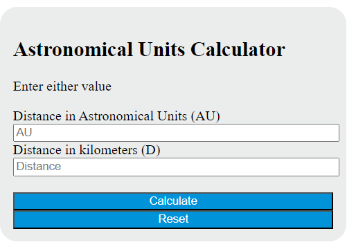 astronomical units calculator