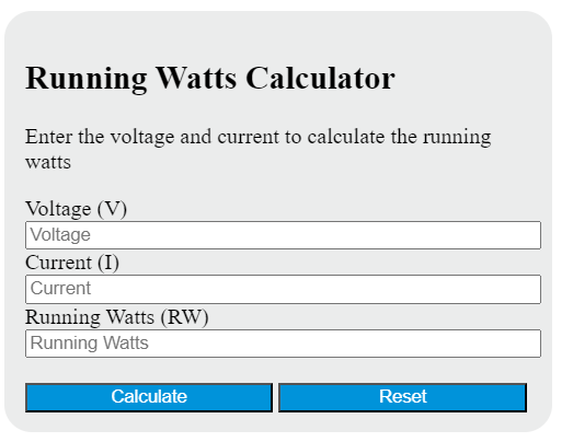 running watts calculator