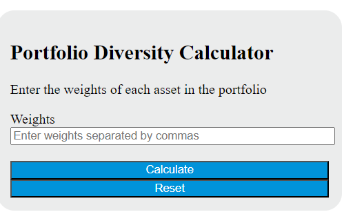 portfolio diversity calculator