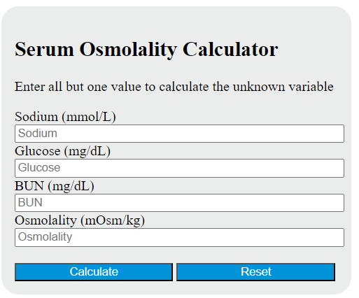 serum osmolality calculator